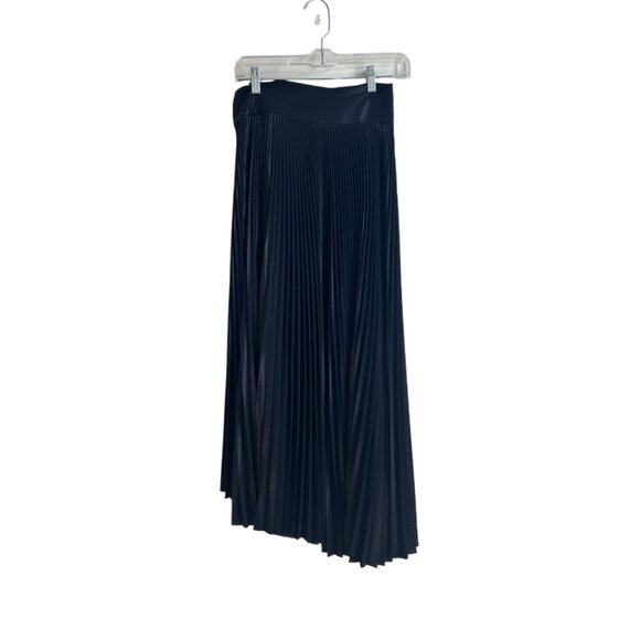 A.L.C. Eleanor Pleated High-Waist Midi Skirt in Midnight Colorway Size 2 - Picture 4 of 11